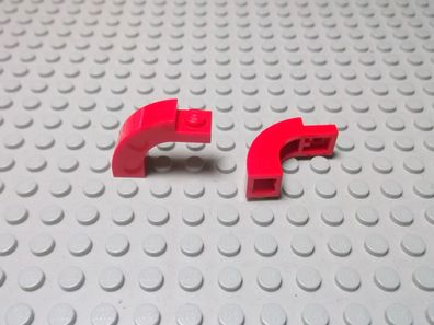 Lego 2 Rundsteine Bogensteine 1x3x2 Rot Nummer 6005