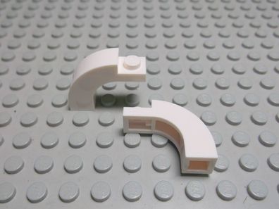 Lego 2 Rundsteine Halbbogensteine 1x3x2 weiß Nummer 6005