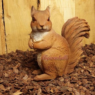 Eichhörnchen Hörnchen Baumhörnchen Figur Statue Skulptur Gartenfigur Nagetier Deko