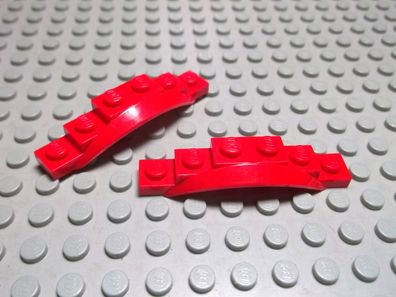 Lego 2 Kotflügel 6x1 Rot Nummer 62361