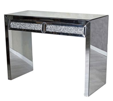 Konsolentisch verspiegelt Wandtisch Glas Tischkonsole Silber Flurtisch