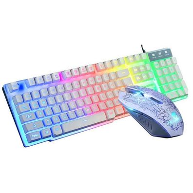 Gaming-Tastatur und -Maus-Set - Regenbogen-Hintergrundbeleuchtung, ergonomischer USB