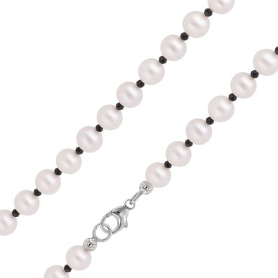 trendor Schmuck Perlenkette für Männer mit schwarzem Spinell 50 cm 41848