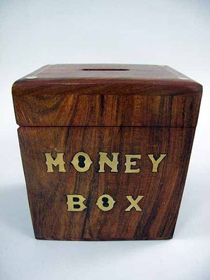 Spardose Moneybox aus edlem Holz