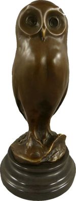 Bronzefigur Eule auf Marmorsockel