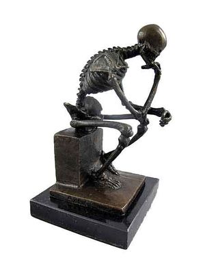 Bronzefigur der Denker als Skelett