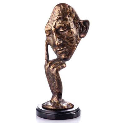 Bronze Figur Skulptur "der Denker" auf Marmorsockel