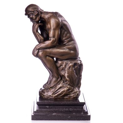 Bronzefigur der Denker von August Rodin auf Marmorsockel