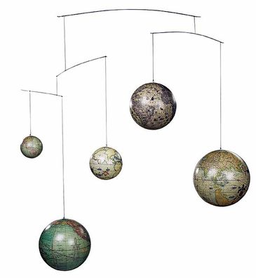 Globen aus 5 Jahrhunderten als Mobile
