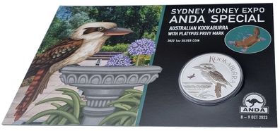Australien 1 Oz Silber Kookaburra 2022 Privy Platypus - Sydney Money Expo Anda