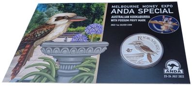 Australien 1 Oz Silber Kookaburra 2022 Privy Possum - Melbourne Money Expo Anda