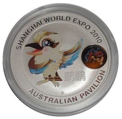 Australien 1 Oz Silber Kookaburra Maskottchen Shanghai World Expo 2010 - Selten!