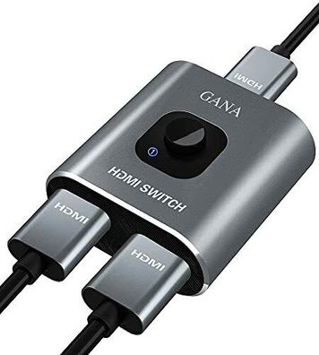 HDMI Switch Splitter GANA Aluminium Switcher Bidirektionaler 2in1 Out oder 1in 2