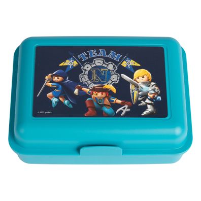 Playmobil Brotdose für Kinder - Novelmore Lunchbox Butterbrotdose mit Trennwand Blau