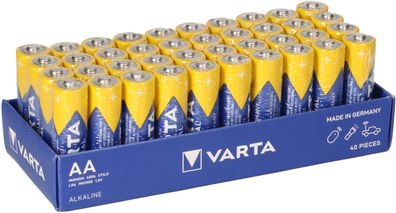 40x Varta AA Industrial Mignon LR06 Batterie 2600mAh 1,5V Alkaline