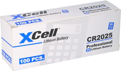 100x CR2025 Lithium-Knopfzelle 3V / 170mAh (20x 5er Pack)