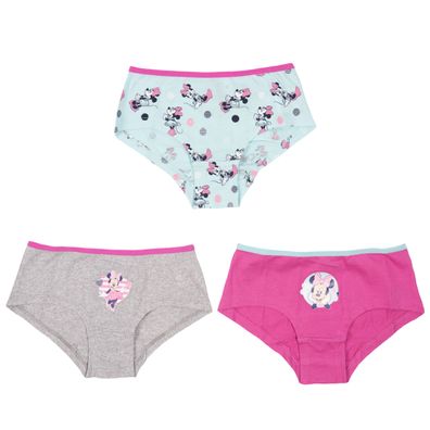 Disney Minnie Mouse Panty für Mädchen Kinder Slip Unterhose Unterwäsche Bunt 3er Pack