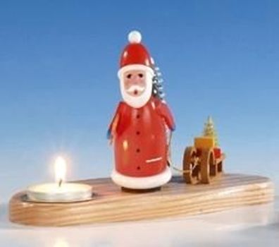 Tischdekoration Kerzenhalter mit Weihnachtsmann bunt Größe 12 cm NEU Weihnachten