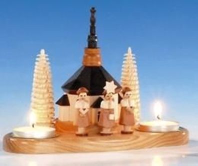 Tischdekoration Kerzenhalter mit Kurrende natur Größe 14 cm NEU Weihnachten