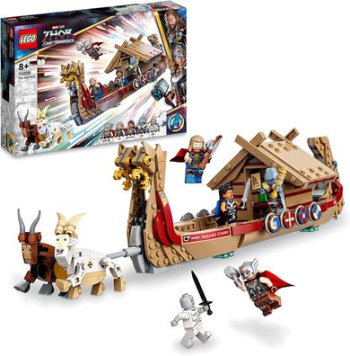 LEGO 76208 Marvel Das Ziegenboot Spielzeug-Schiff aus Thor: Love & Thunder, Avenge...