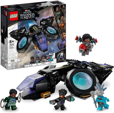 LEGO 76211 Marvel Shuris Sonnenvogel, Black Panther Spielzeug zum Bauen, Luftschif...