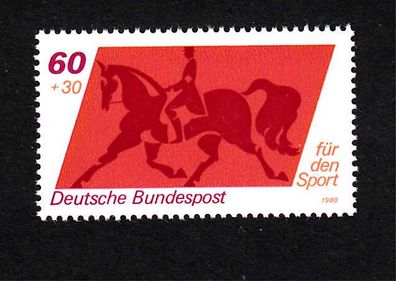 Bund 1980 Sporthilfe Abart MiNr. 1047 I kurzes p, postfrisch