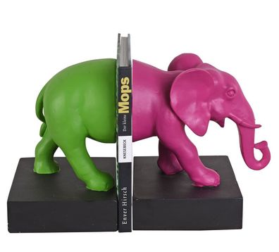 Buchständer Elefant Buchstützen Kolonialstil Elefant Figur Tier Skulptur