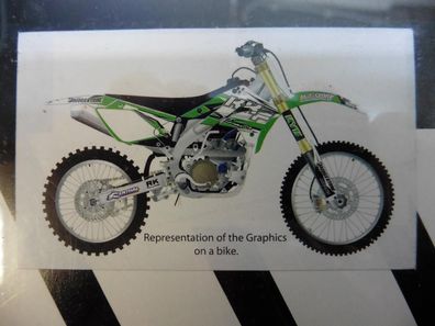 Dekorsatz Aufkleber Sticker Sitzbezug passt an Kawasaki Kx 125 03-07 sw-grün