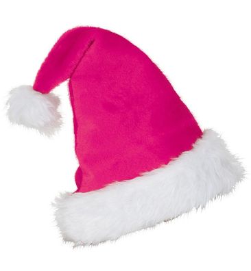 narrenwelt Nikolausmütze pink edel Plüsch mit Bommel Nikolaus Mütze Weihnachtsmütze E