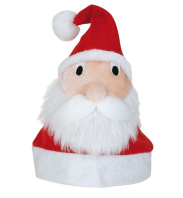 narrenwelt Nikolausmütze mit Gesicht PLÜSCH Nikolaus Mütze Weihnachtsmütze