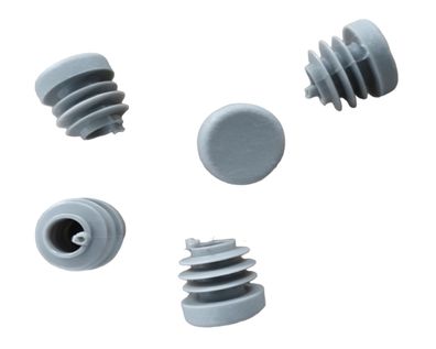 100 Lamellenstopfen Grau Ø aussen 18 mm - WS 0,8 bis 2,5 mm - Rundrohrstopfen