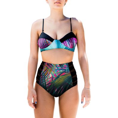 Fernweh Bikini - Neon Palmenblau