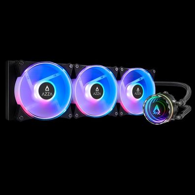 AZZA Blizzard SP ARGB AiO CPU Wasserkühlung 360mm Black LED Lüfter LGA AM FM- NEU