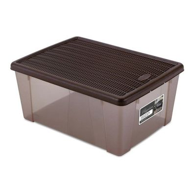 Box mit Deckel Elegance Kunststoff Schokolade (29 x 17 x 39 cm)