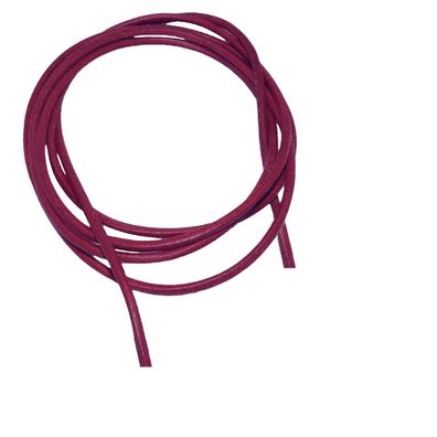 Lederband Rundschnur Rindleder 2mm fuchsia beere gefärbt ca. 1m