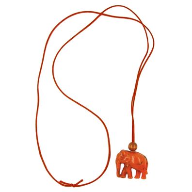 Kette, Elefant, orange-marmor