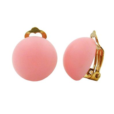 Clip Ohrring 18mm satt-rosa matt Kunststoff-Bouton