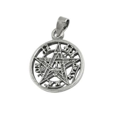 Anhänger 15mm Pentagramm Amulett geschwärzt Silber 925