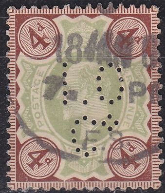 England GREAT Britain [1902] MiNr 0109 w ( O/ used ) [04] perfin