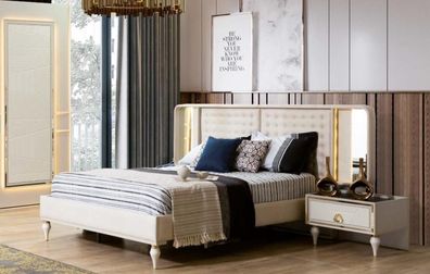 Doppelbett Bett Luxus Betten Holz Bettgestelle Bettrahmen Möbel Design Modern