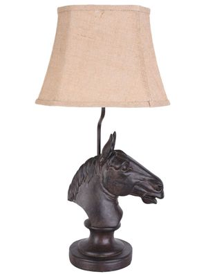 Tischlampe Pferd Lampe Kolonialstil Tischleuchte Pferdekopf Leuchte