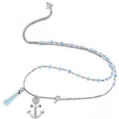 Guess Halskette UBN85113 40cm Silber Blau Damen Schmuck