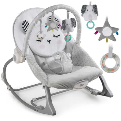 Babywippe mit Vibrationssystem Grau + Spielband - 70 x 48 cm