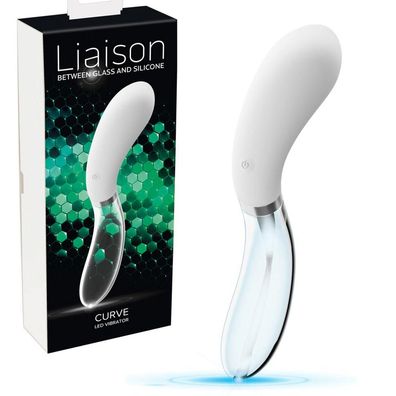 Curve LED Vibrator + Beidseitig nutzbar + Glas + Silikon + 10 Vibro Sexspielzeug