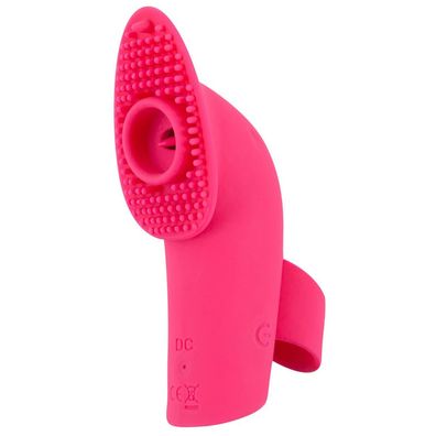 Silikon Finger Vibrator + kleine Zunge + Pulsator + Saug-Funktion Sexspielzeug
