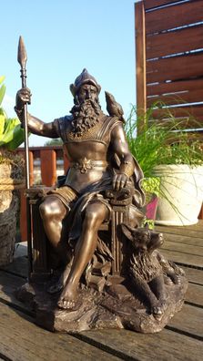 Dekofigur bronziert - Modell Odin - Bronzefigur Figur Deko Wohndeko Statue Gott