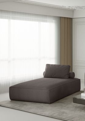 Chaiselongue Sezlong Liege CELES in Stoff Scala Taupe