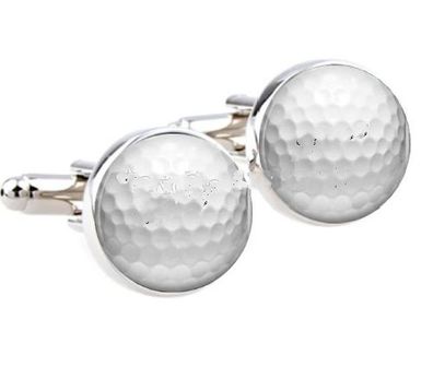 Golfball, rundes Glas, handgefertigte Manschettenknöpfe