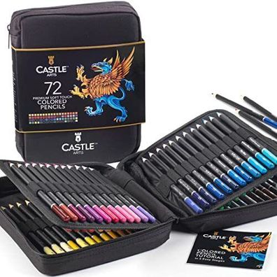 Castle Art Supplies 72 Buntstifte Set Hochwertige Farbminen mit weichem Kern