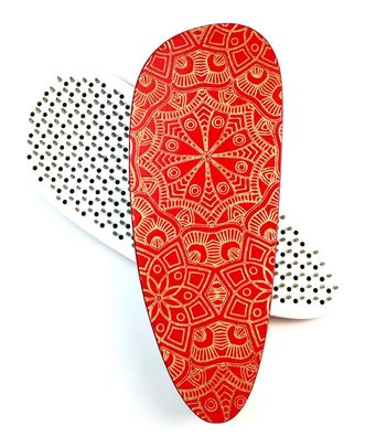 Sadhu Dynamische Nagelbrett Mandala Rot Yoga 10 mm Birkenholz ballistische Nägel